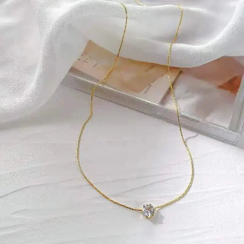 Enchanted diamond Necklace- 24k Gold Plated
