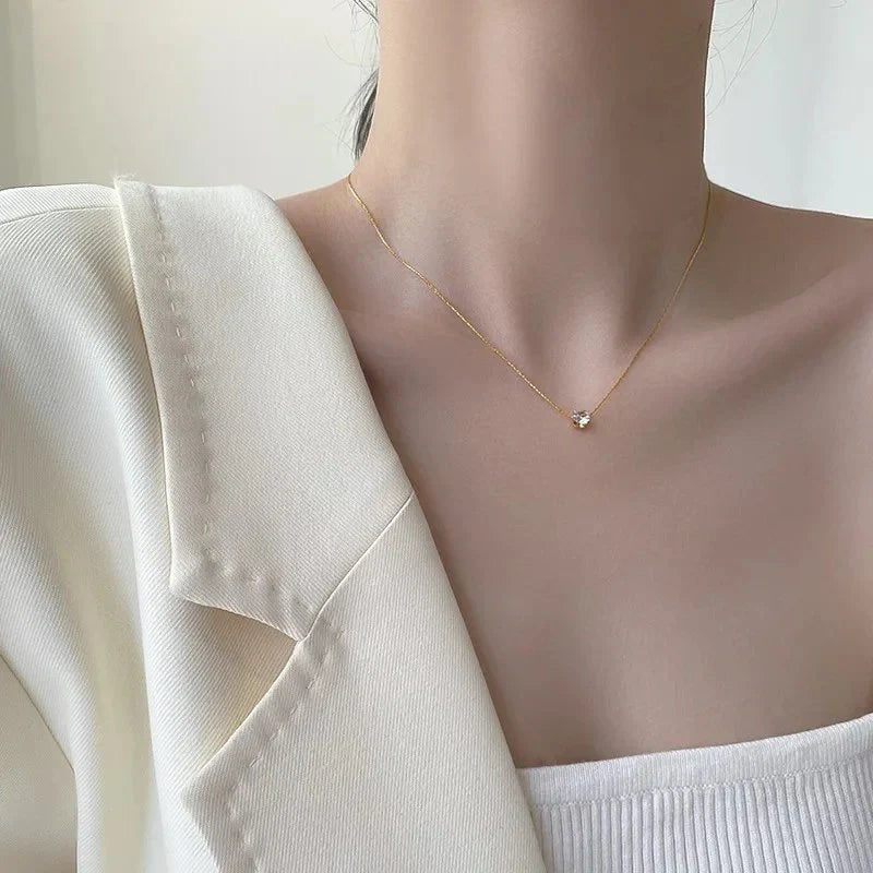 Enchanted diamond Necklace- 24k Gold Plated