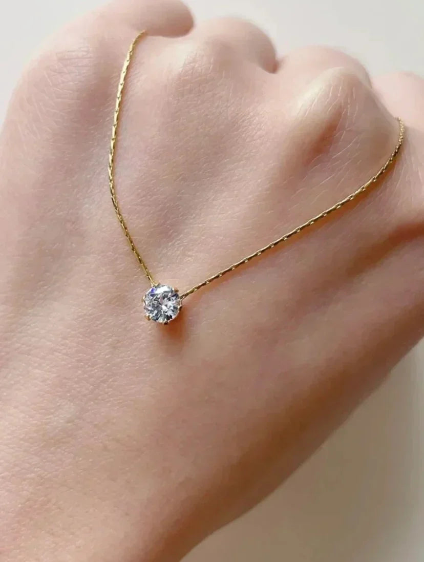 Enchanted diamond Necklace- 24k Gold Plated