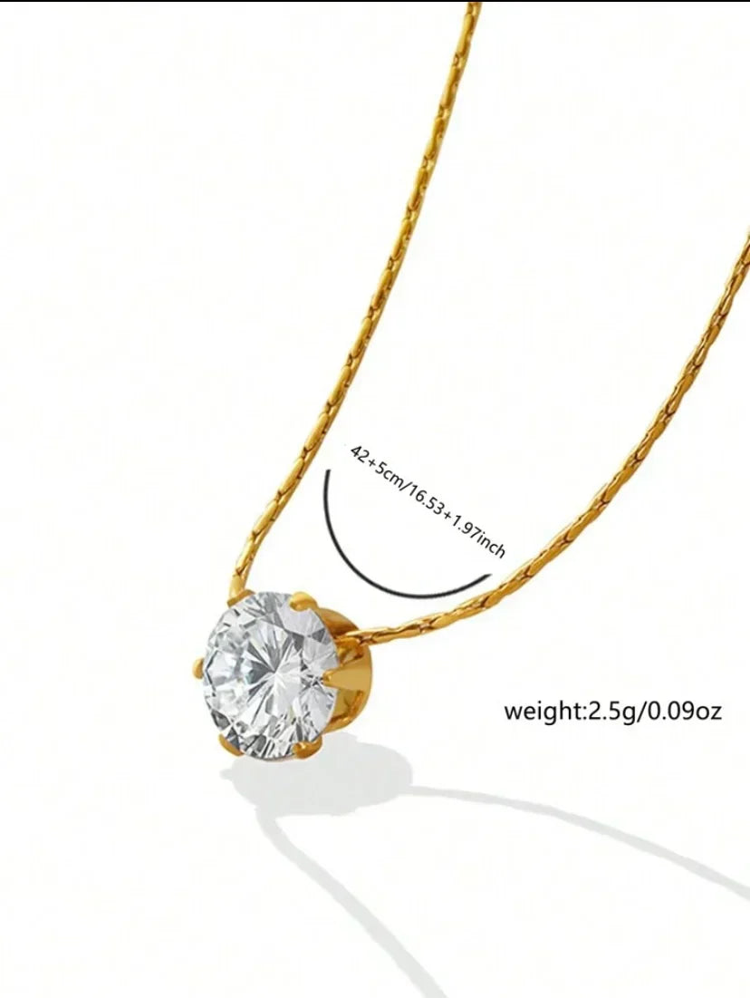Enchanted diamond Necklace- 24k Gold Plated