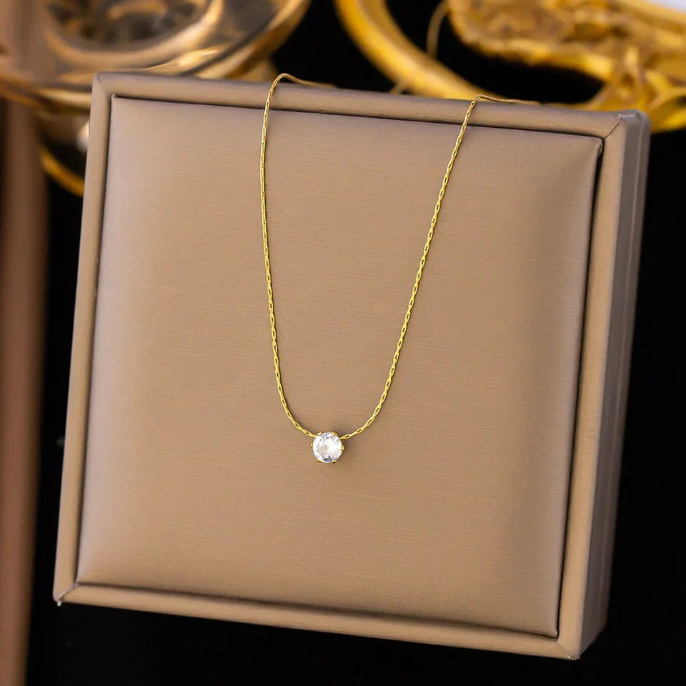 Enchanted diamond Necklace- 24k Gold Plated