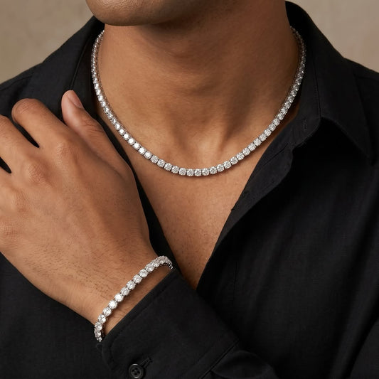 Tennis Luxe Set – Bracelet &amp; Chain with Free Earrings