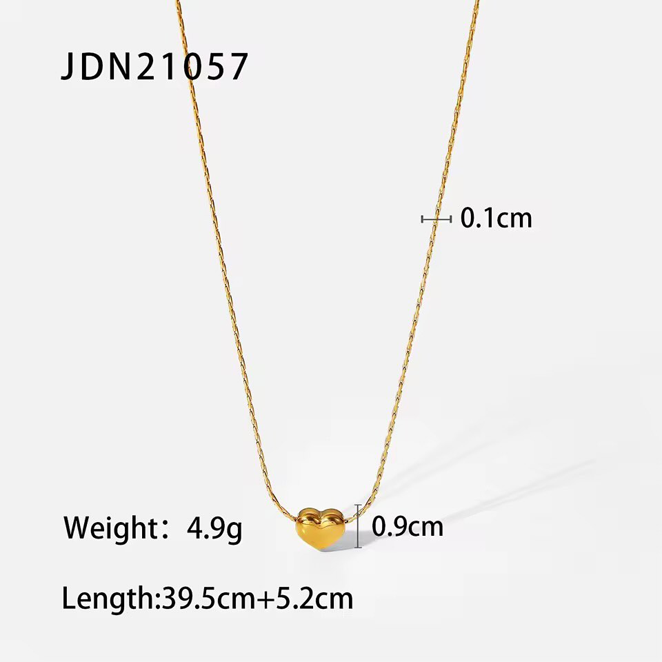 Gold Solid Heart Necklace
